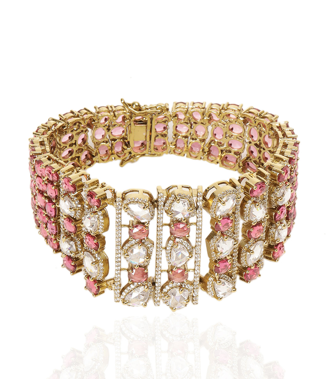 MENKA PINK ROSE CUT BRACELET