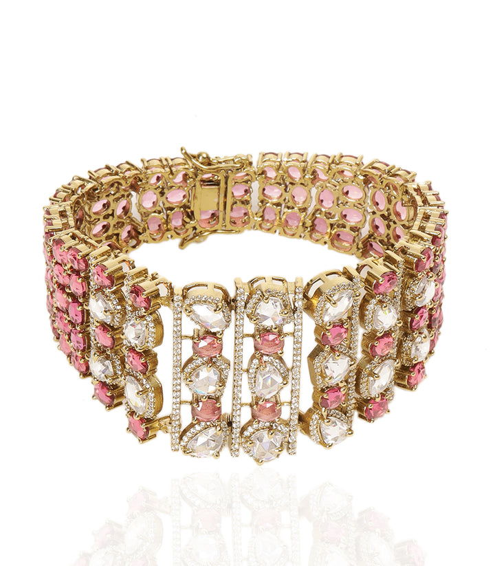 MENKA PINK ROSE CUT BRACELET