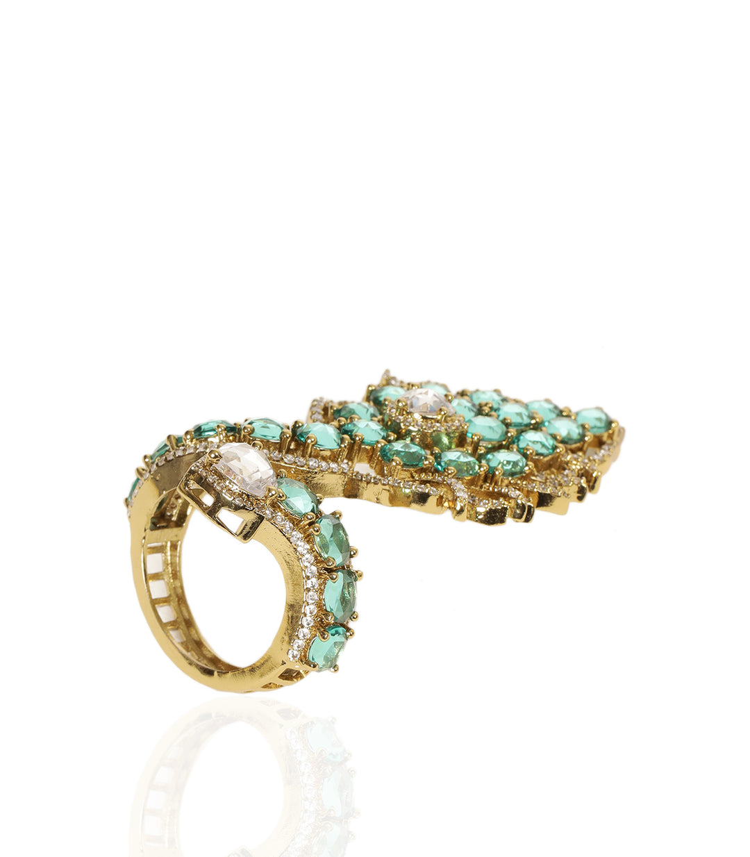 JESSICA GREEN ROSE CUT RING
