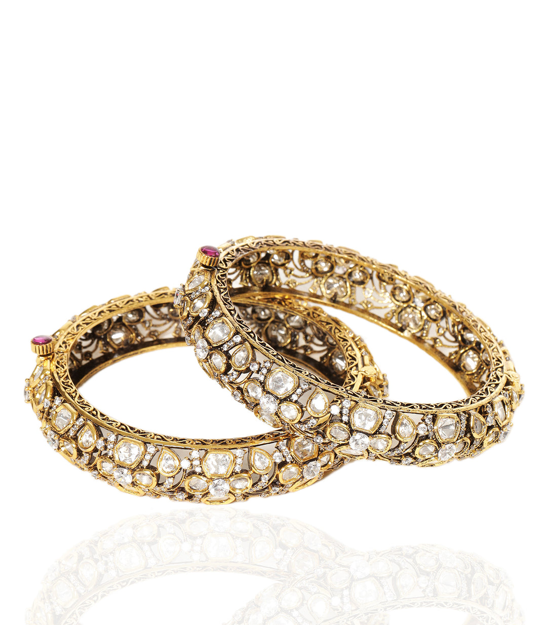 MENKA ANTIQUE FINISH POLKI BANGLES