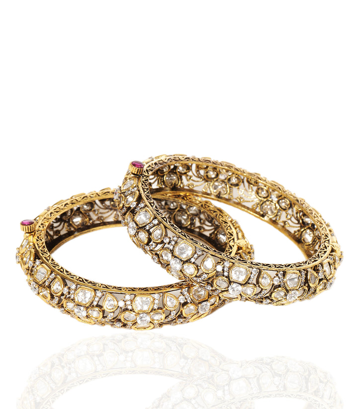 MENKA ANTIQUE FINISH POLKI BANGLES