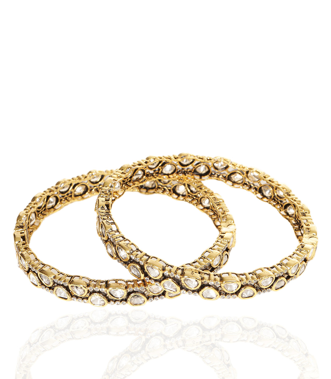 MOHANA ANTIQUE FINISH POLKI BANGLES