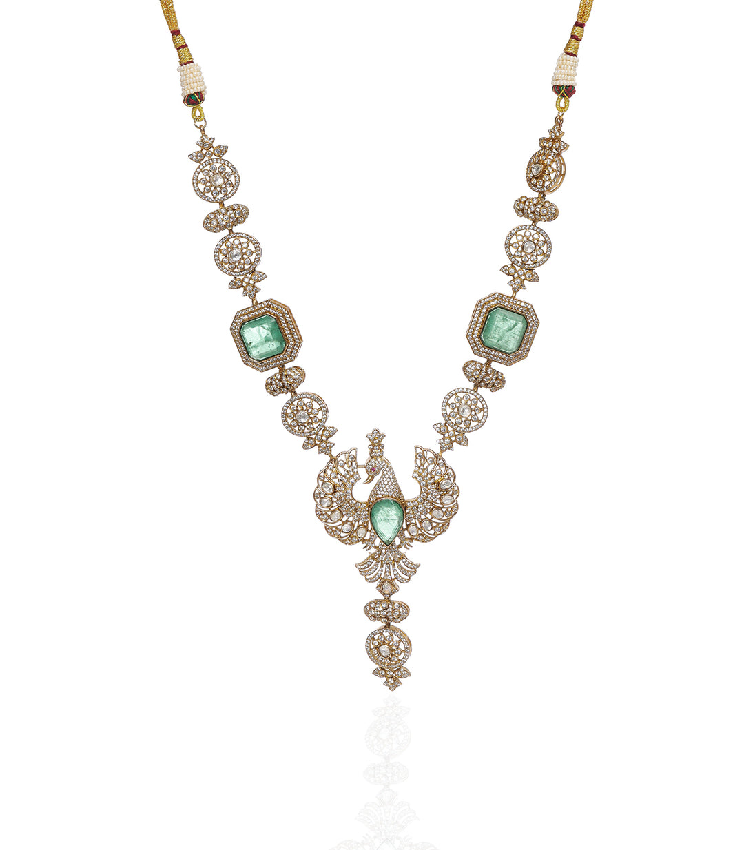 RIDVI MINT POLKI NECKLACE SET