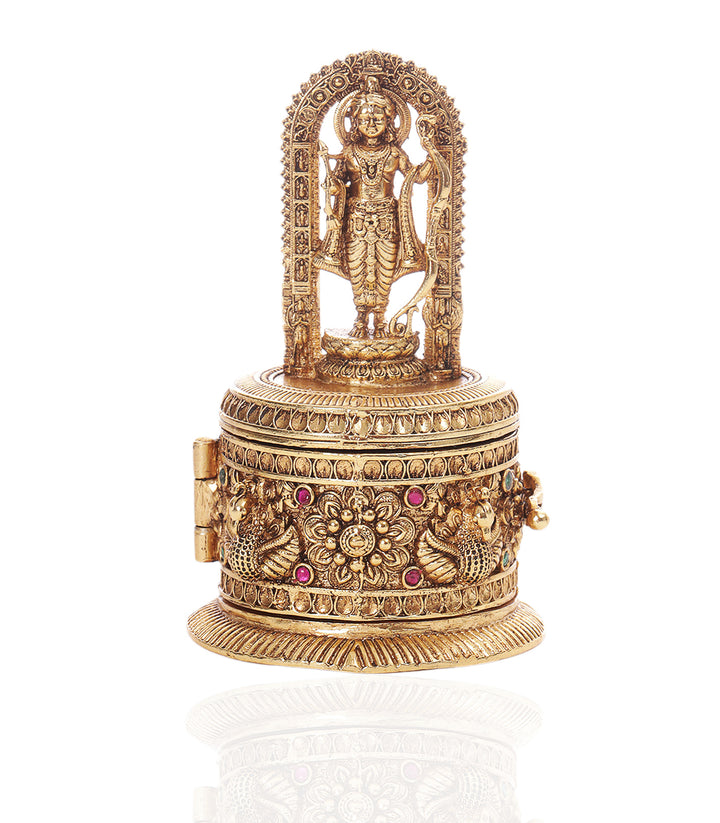 LORD RAM RED GOLD PLATED ORNATE BOX