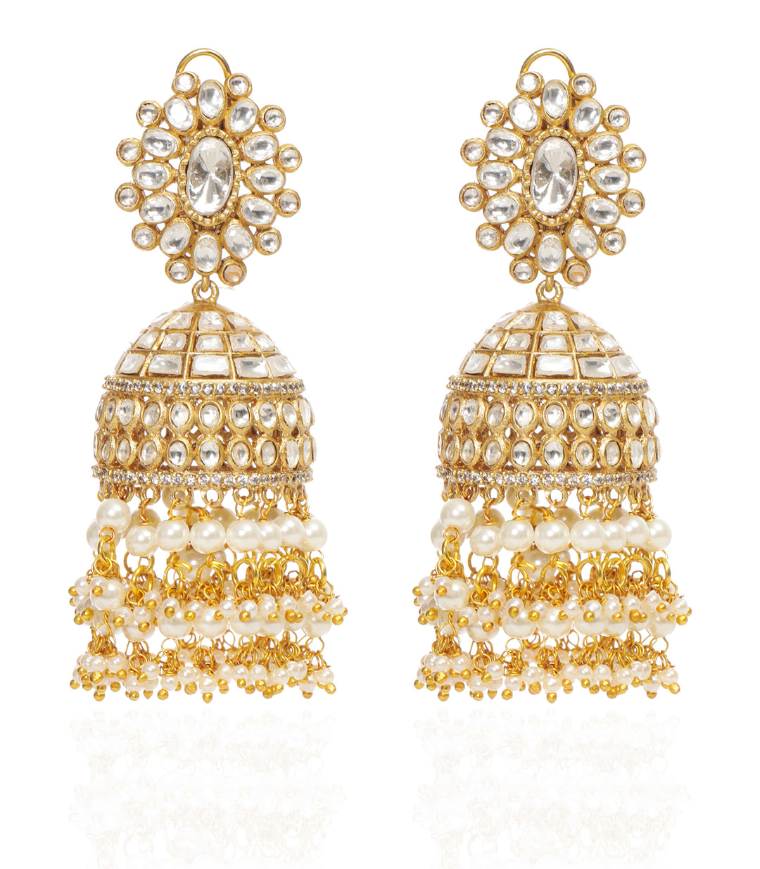 TANVI WHITE POLKI JHUMKA