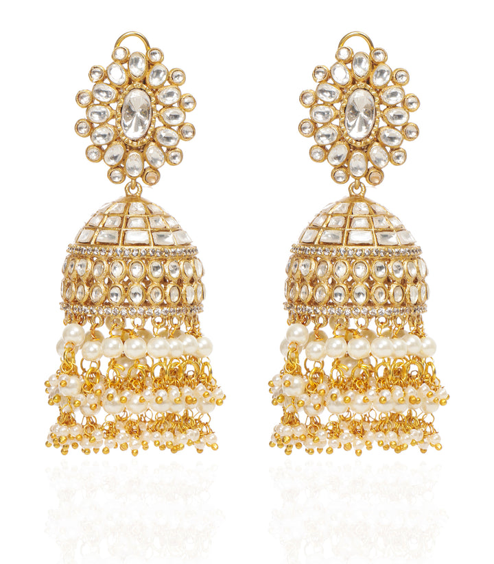 TANVI WHITE POLKI JHUMKA