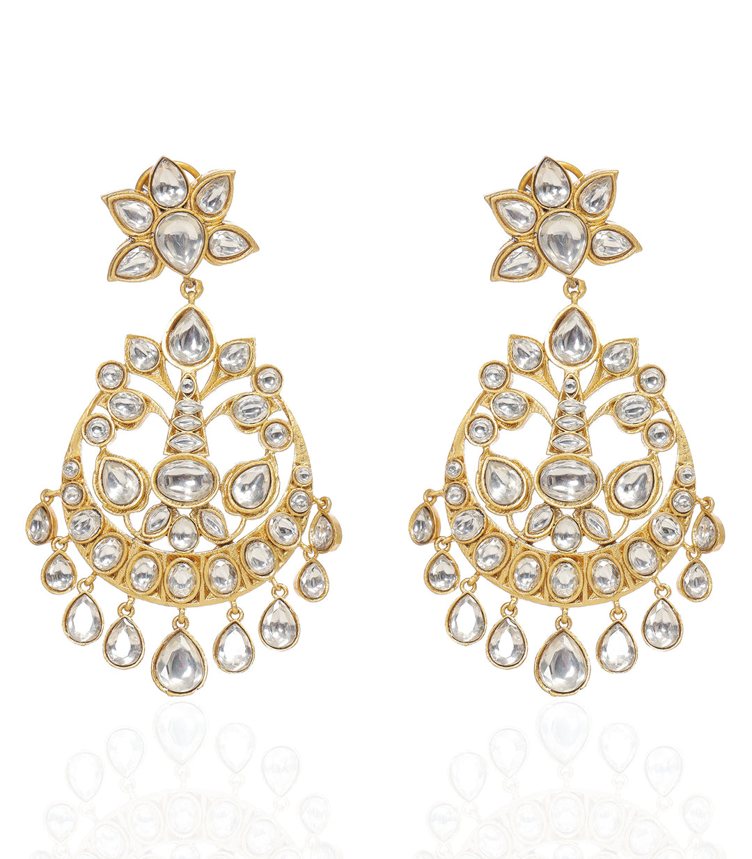 CHANDRIKA GOLD PLATED POLKI CHANDBALI