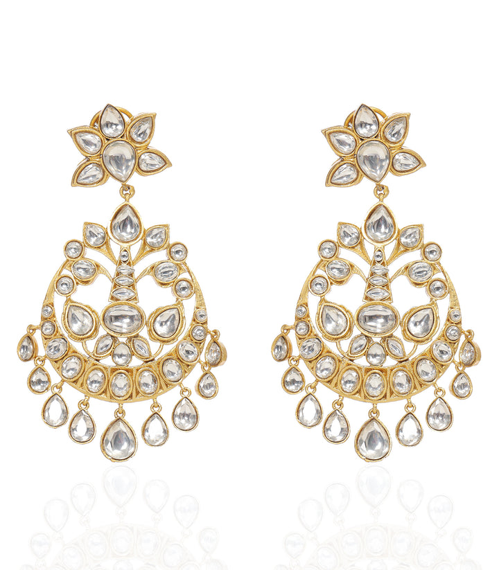 CHANDRIKA GOLD PLATED POLKI CHANDBALI