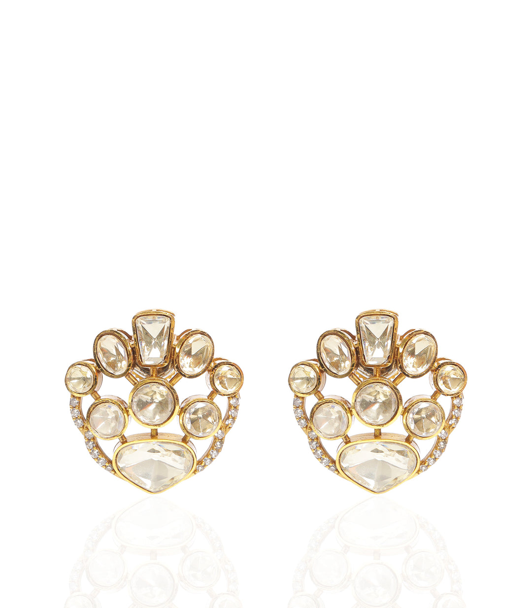 ANVITHA GOLD PLATED POLKI STUD