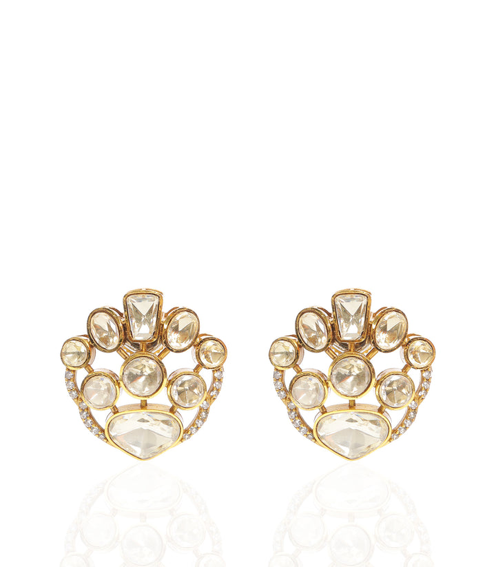 ANVITHA GOLD PLATED POLKI STUD