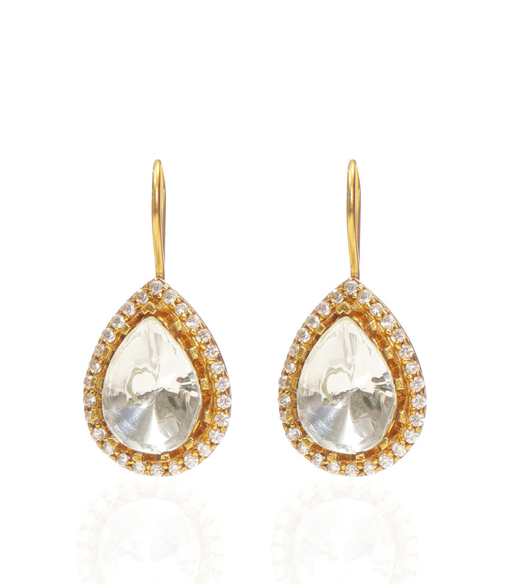 KRSHNAVI GOLD PLATED POLKI STUD