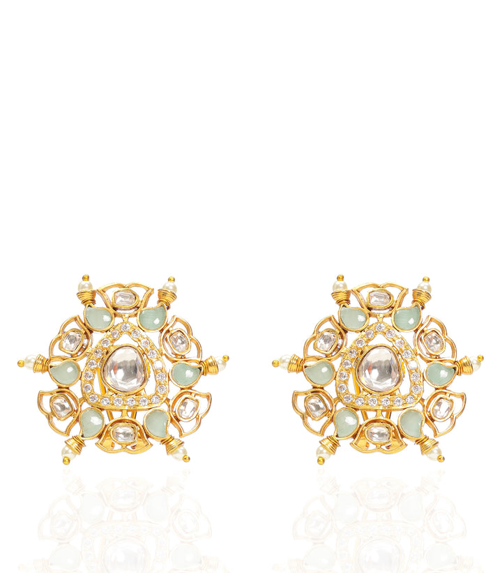 GITANJALI GOLD PLATED POLKI STUD