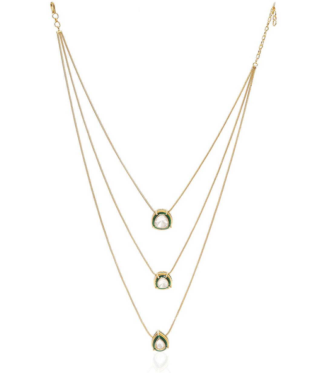 CHITRANI GREEN POLKI NECKLACE SET