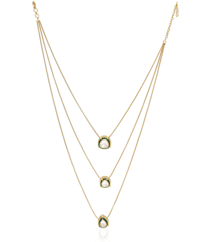CHITRANI GREEN POLKI NECKLACE SET