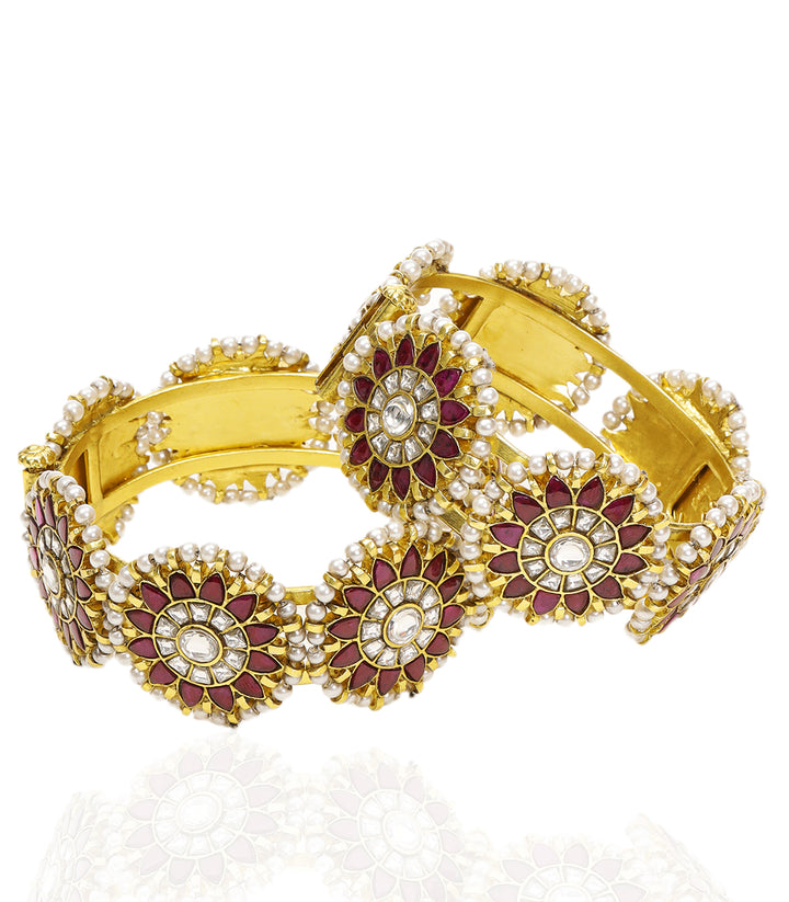 AVNI RED KUNDAN BANGLES