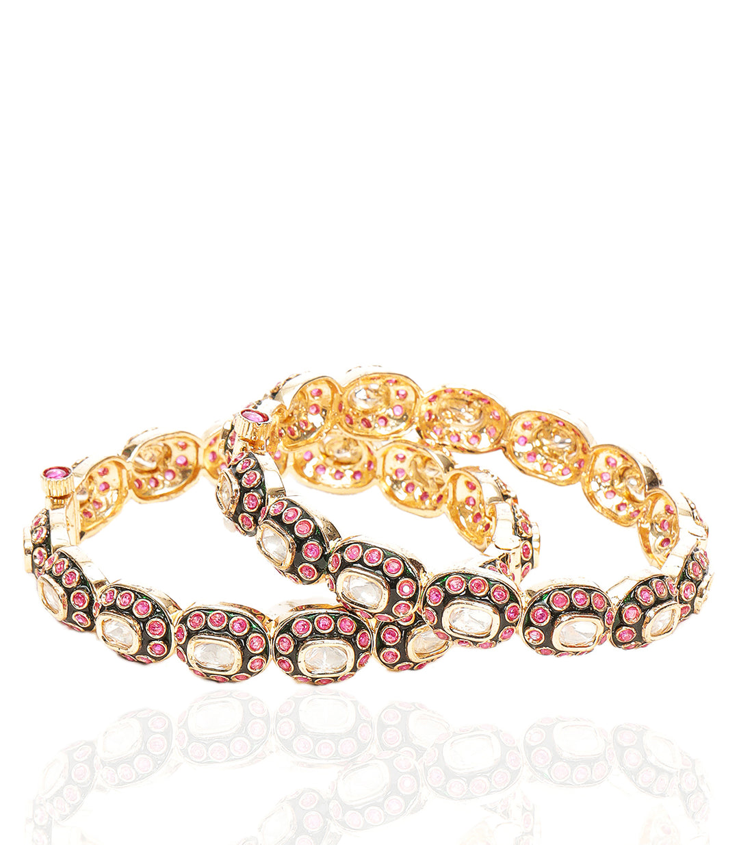 ENISHA RED POLKI BANGLES