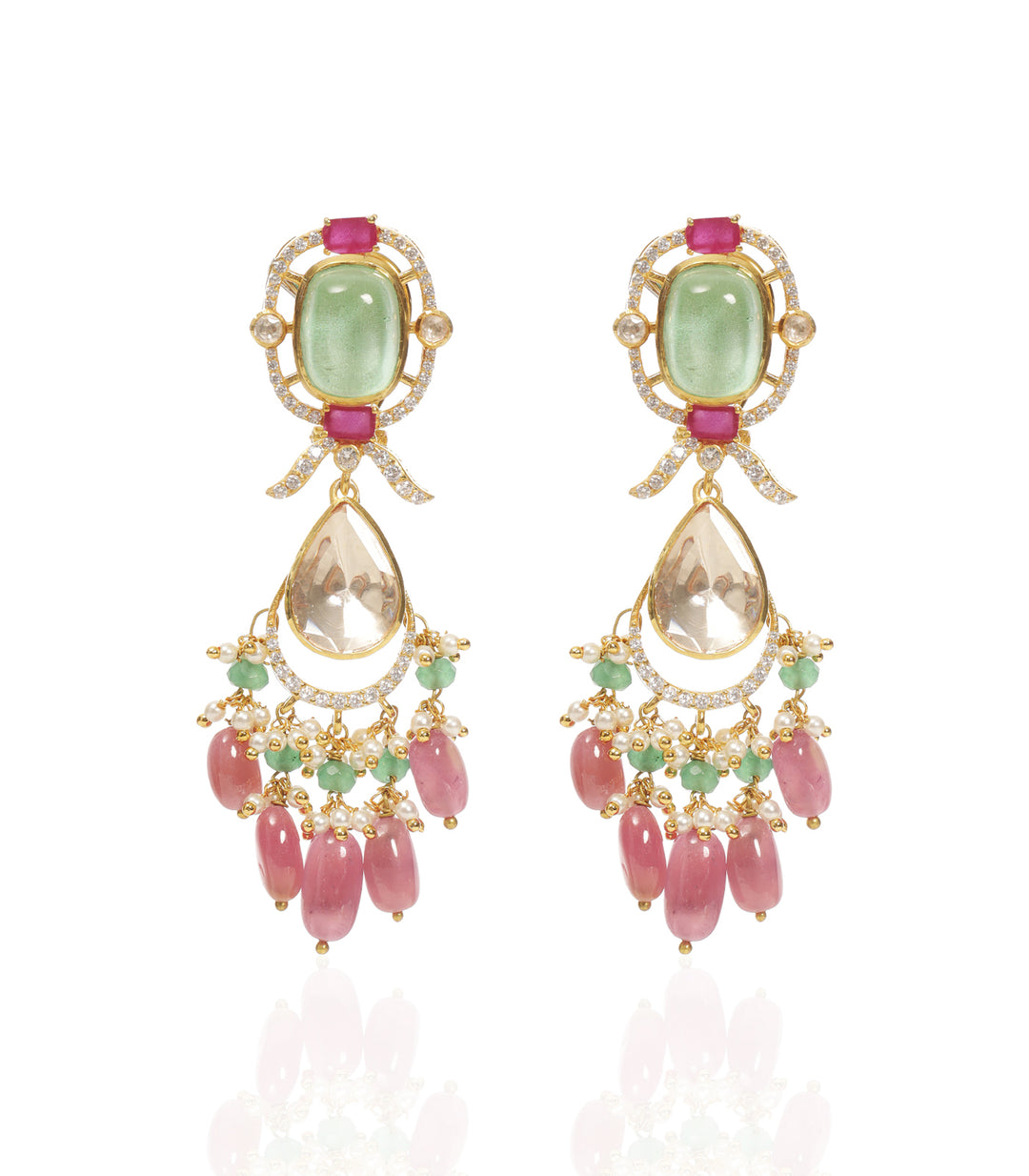 SAMIKA RED & GREEN MOISSANITE EARRING