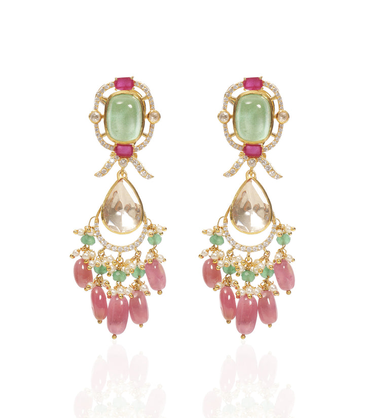 SAMIKA RED & GREEN MOISSANITE EARRING