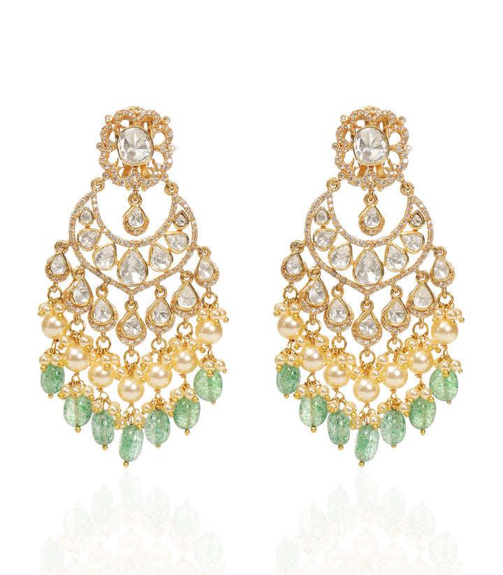 SADHIKA GREEN MOISSANITE CHANDBALI