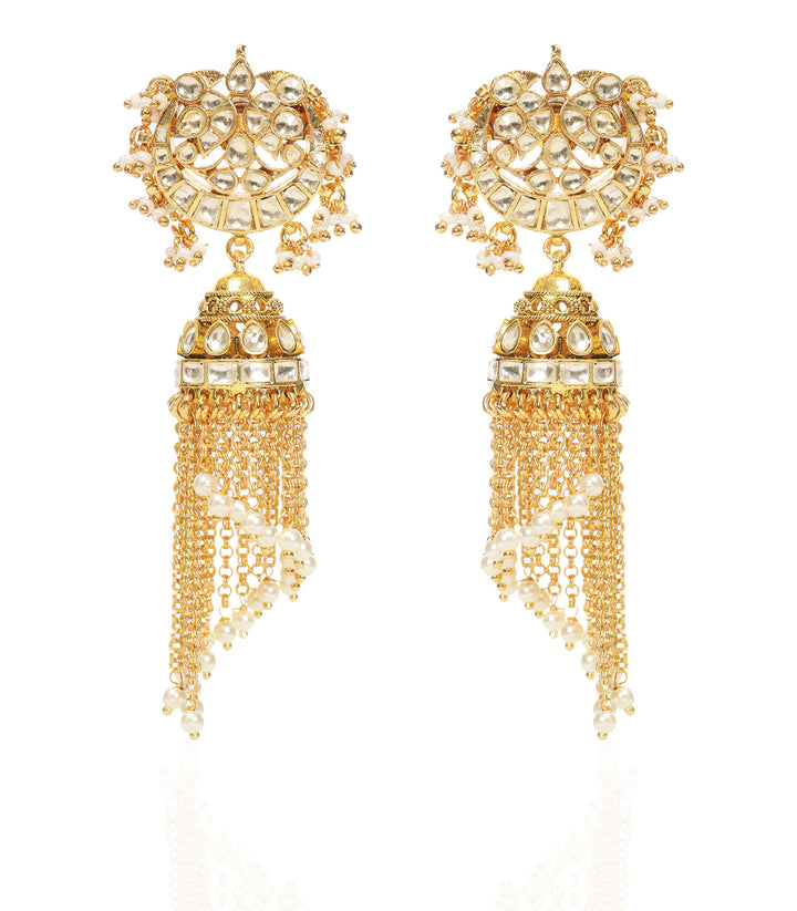 MIRA WHITE KUNDAN JHUMKA