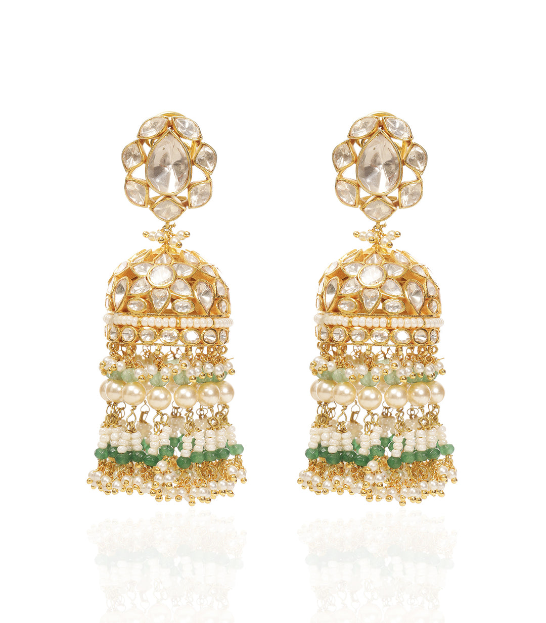 CHANDRA GREEN MOISSANITE JHUMKA