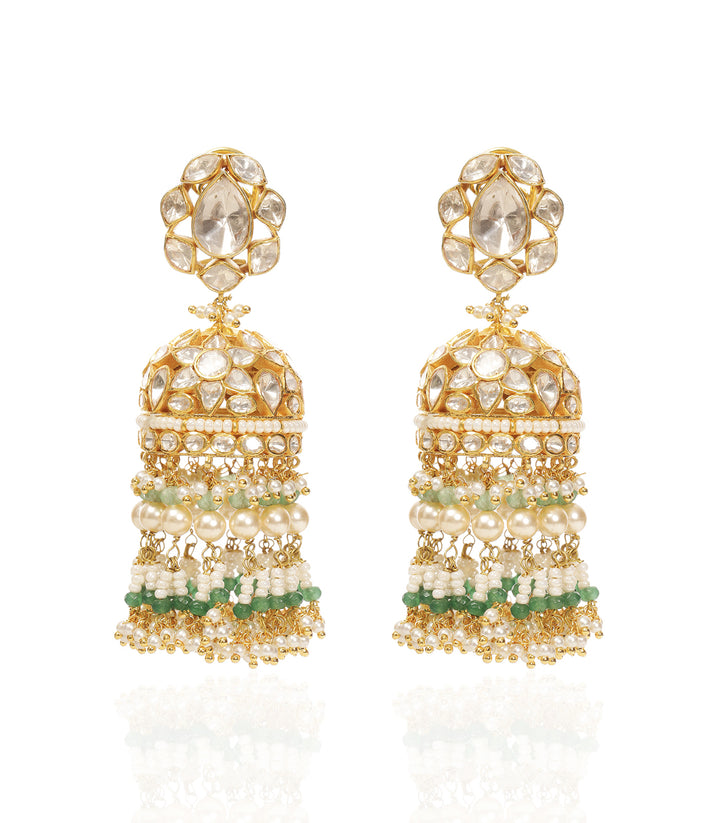CHANDRA GREEN MOISSANITE JHUMKA