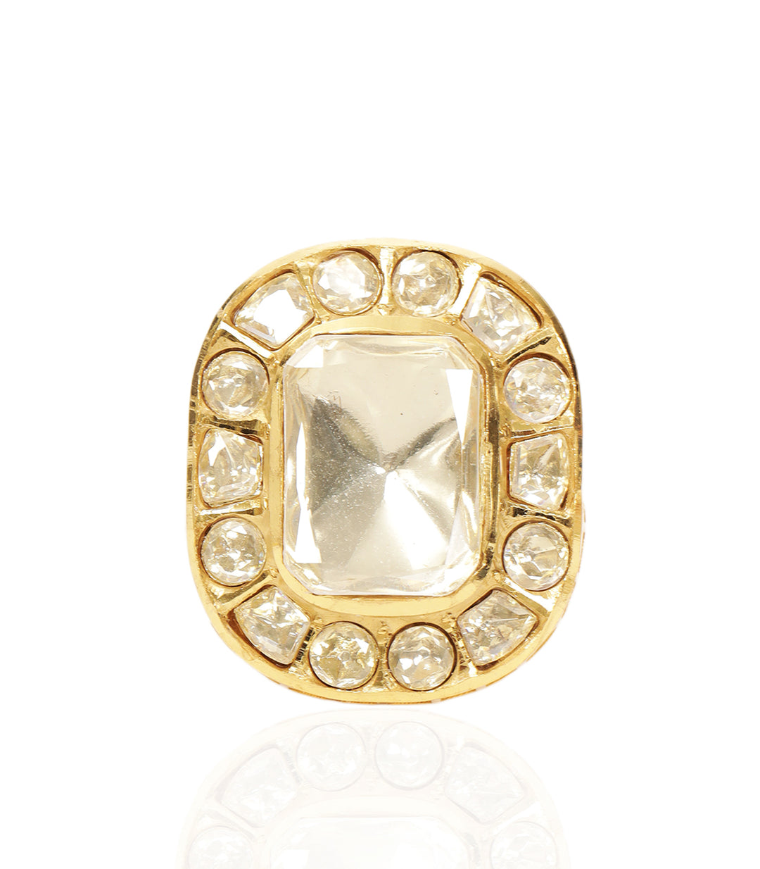 BHUMI GOLD PLATED POLKI RING