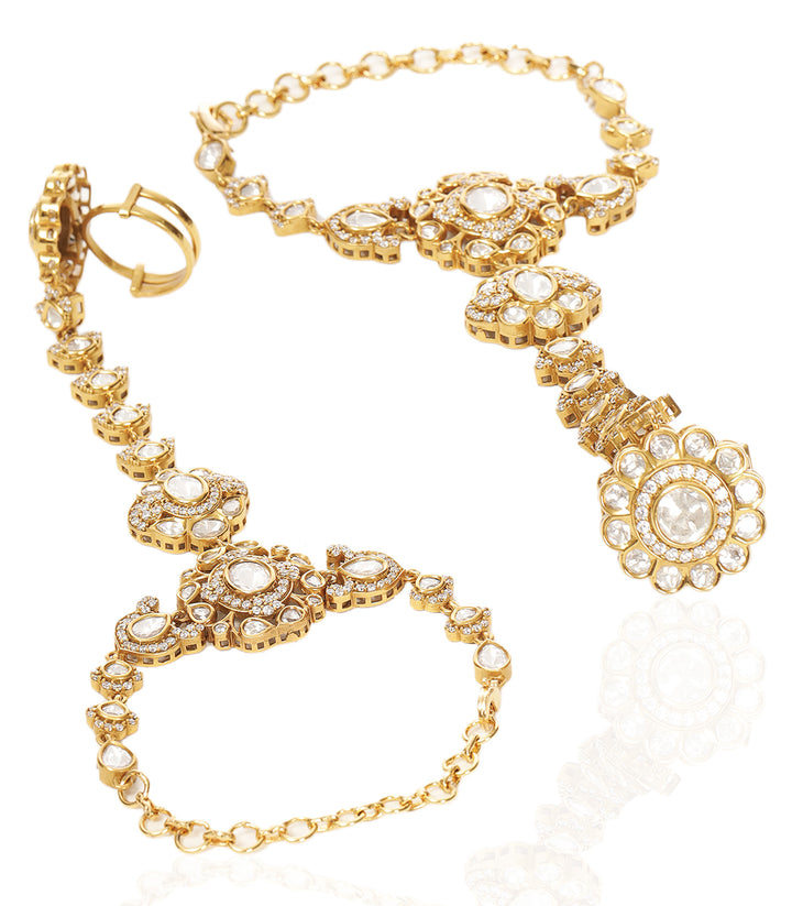 DEVISHA ANTIQUE FINISH POLKI HATHPHOOL