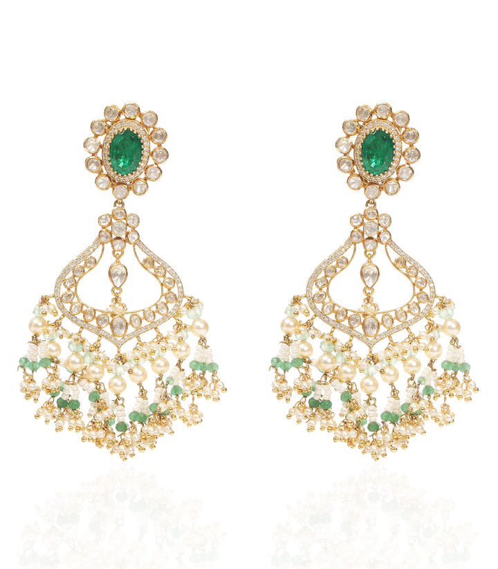 ZOE GREEN MOISSANITE CHANDBALI