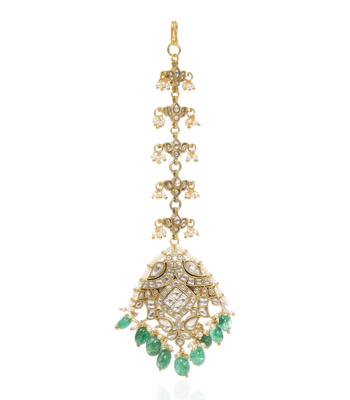 MIRA GREEN KUNDAN TIKA