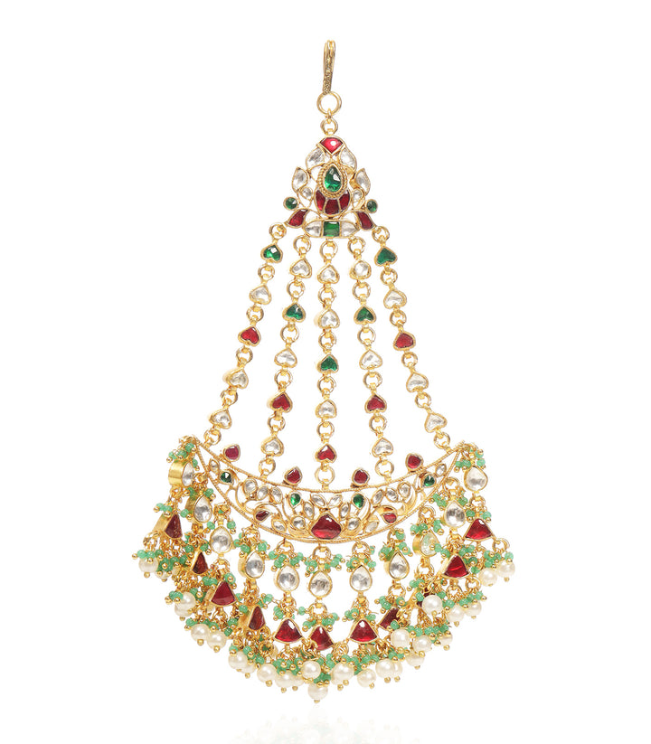 NIMA RED & GREEN KUNDAN PASSA