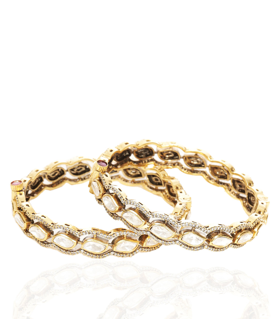SAADHIKA ANTIQUE FINISH POLKI BANGLES
