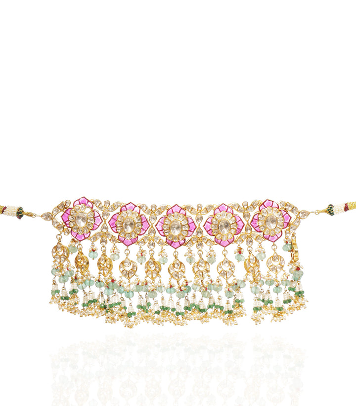 MYTHILI RED & GREEN MOISSANITE CHOKER