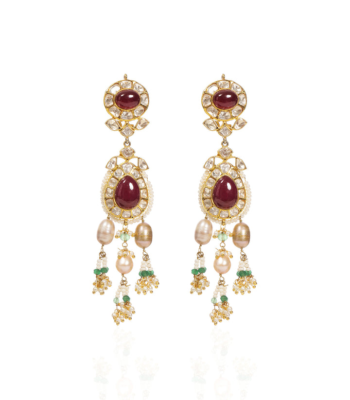 DHRUVI GREEN MOISSANITE NECKLACE SET
