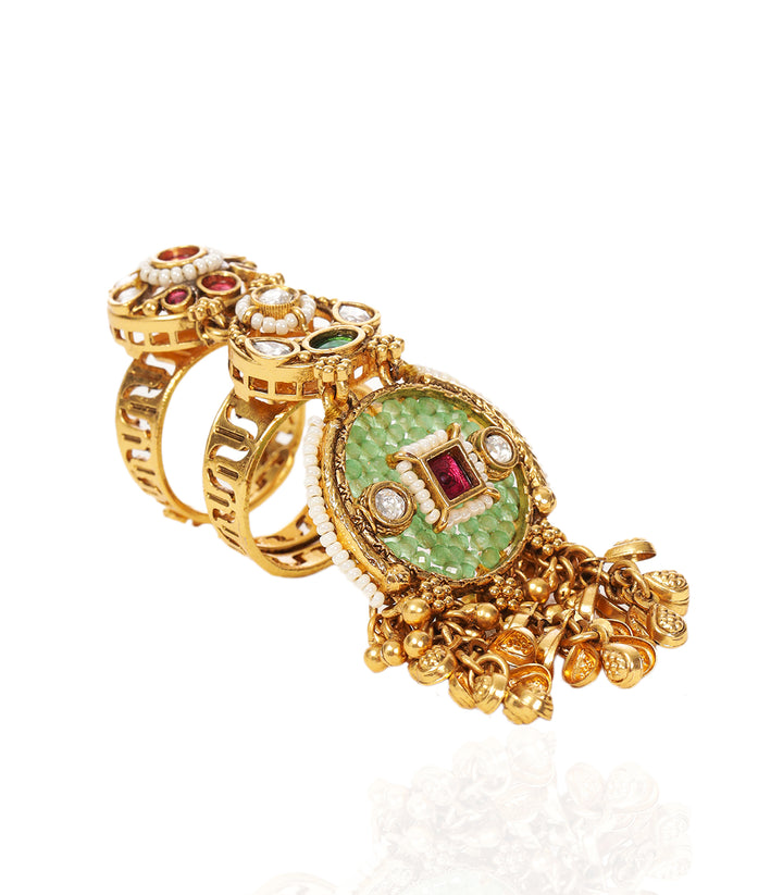 DEVISHA GOLD PLATED POLKI RING
