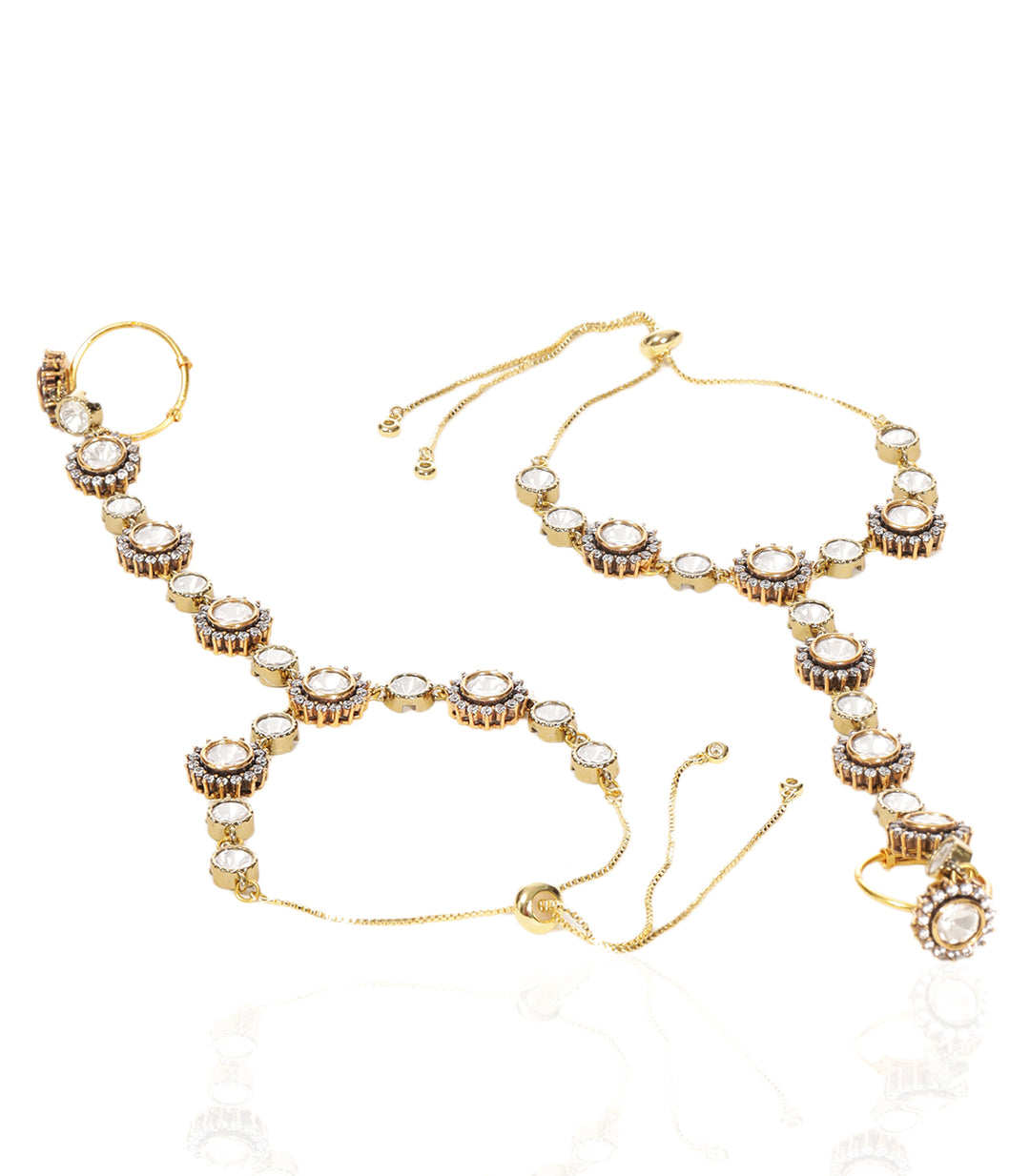 BHAVINI ANTIQUE FINISH KUNDAN HATHPHOOL