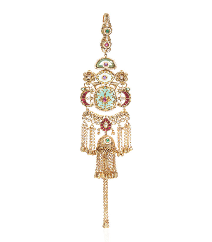 SARIKA RED & GREEN  KUNDAN KEYCHAIN