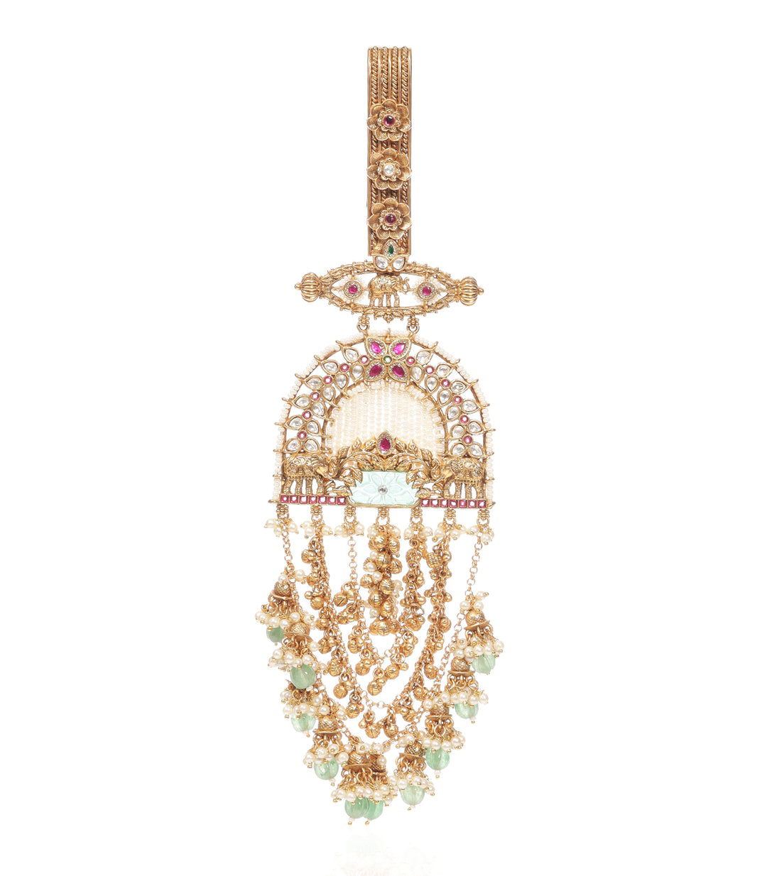 HEMA RED & GREEN  KUNDAN KEY CHAIN