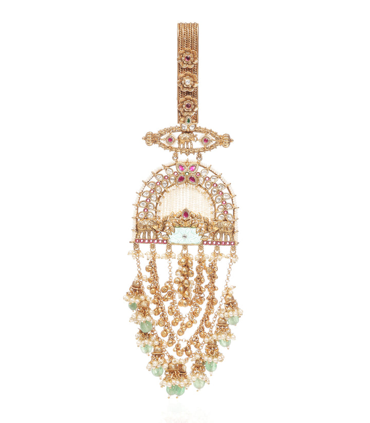HEMA RED & GREEN  KUNDAN KEY CHAIN