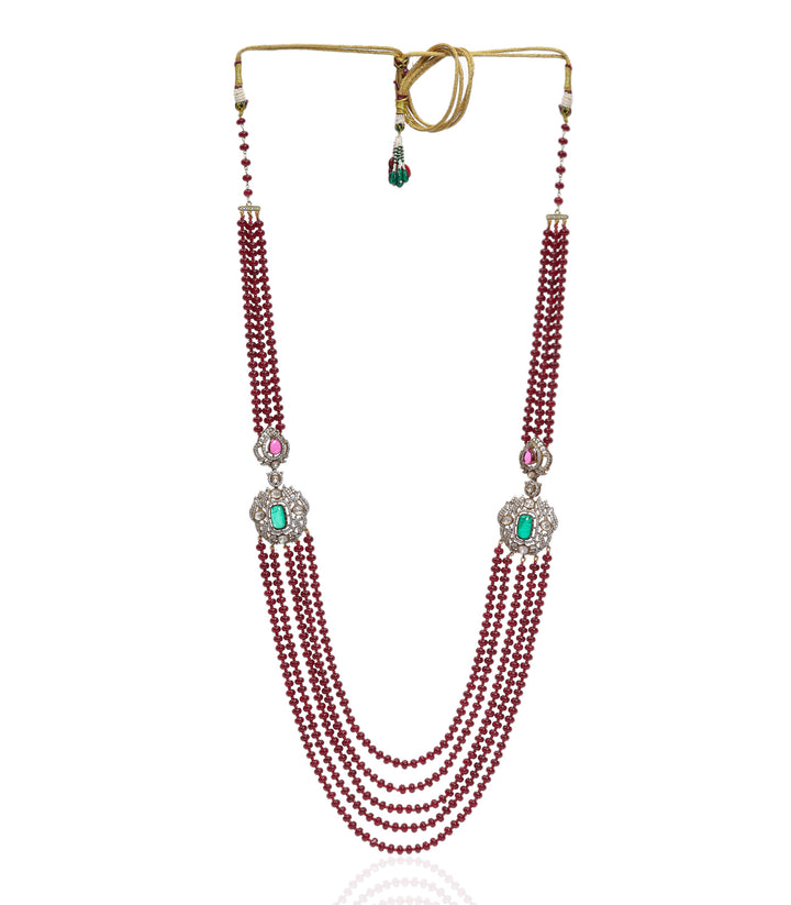 BHAVINI  RED BEADS GROOM NECKLACE