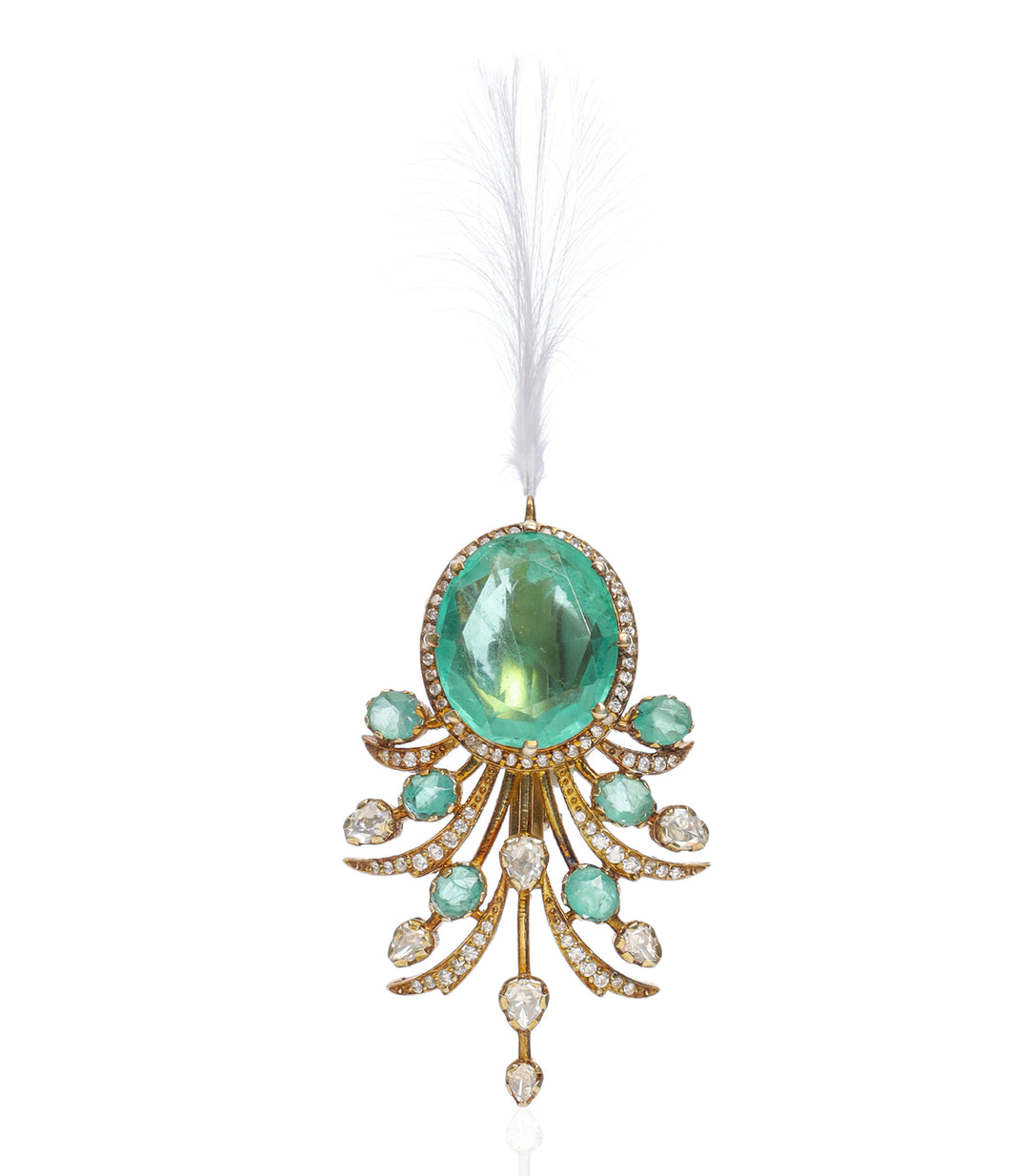 AAKRITI GREEN MOISSANITE BROOCH