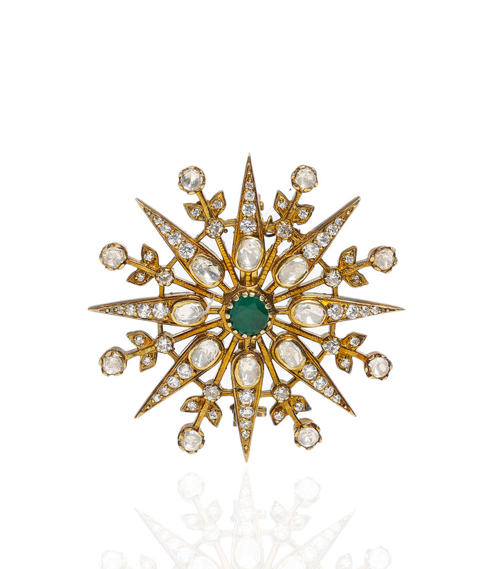TARANNUM GREEN MOISSANITE BROOCH