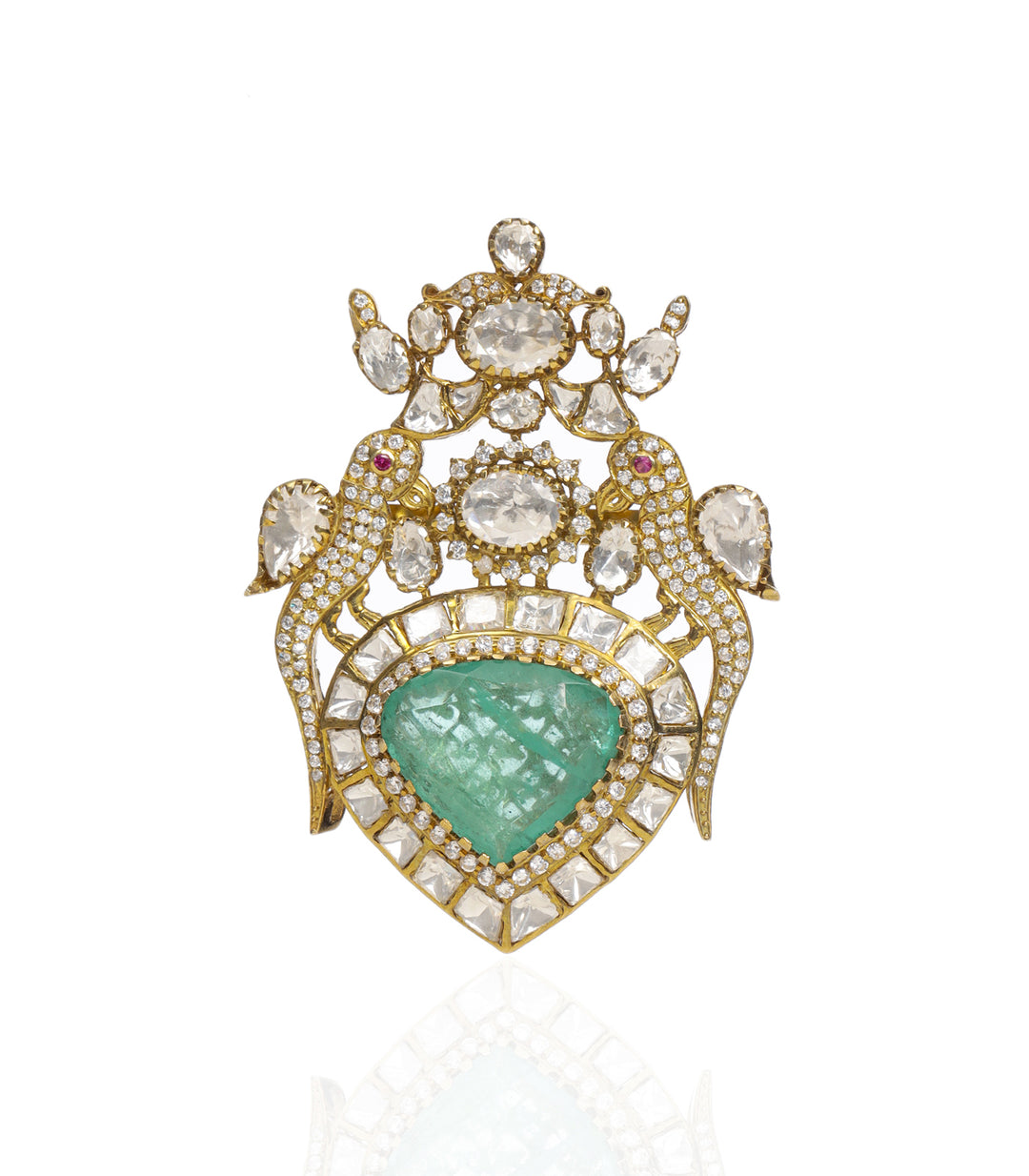 JASKIRAT GREEN MOISSANITE BROOCH