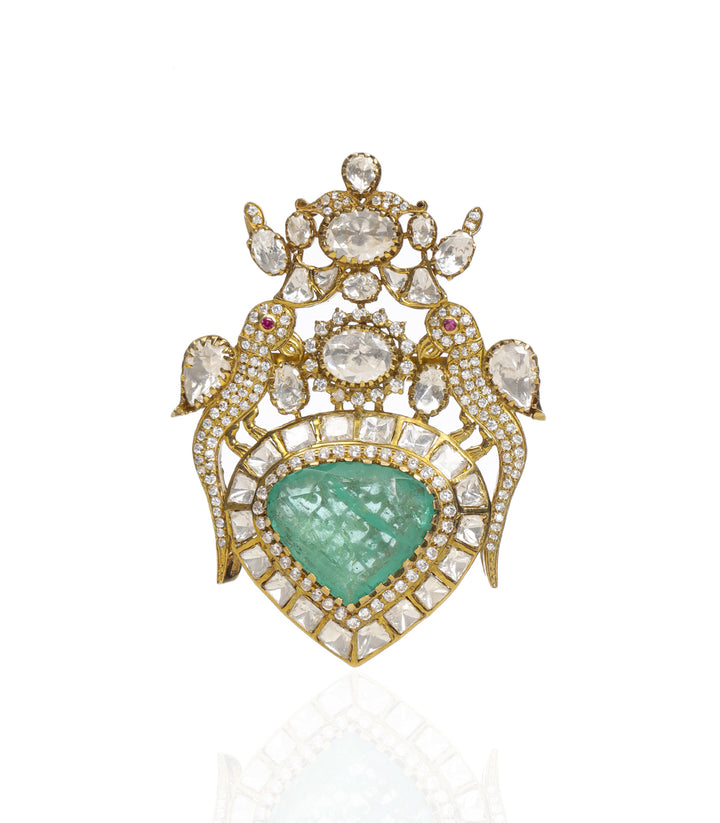 JASKIRAT GREEN MOISSANITE BROOCH