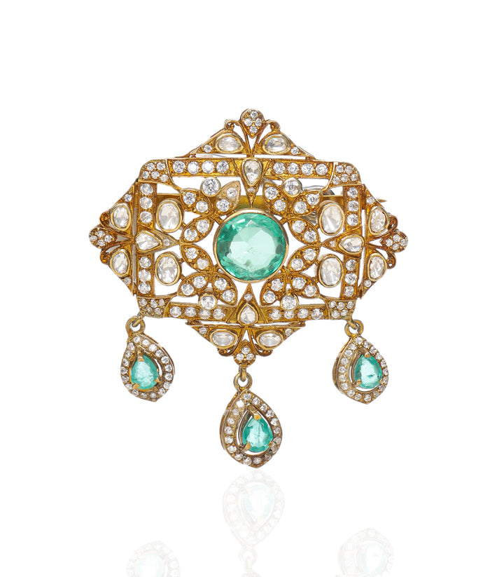 YAMIKA GREEN MOISSANITE BROOCH