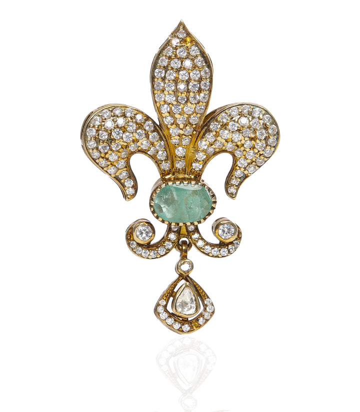 PARNIKA GREEN MOISSANITE BROOCH