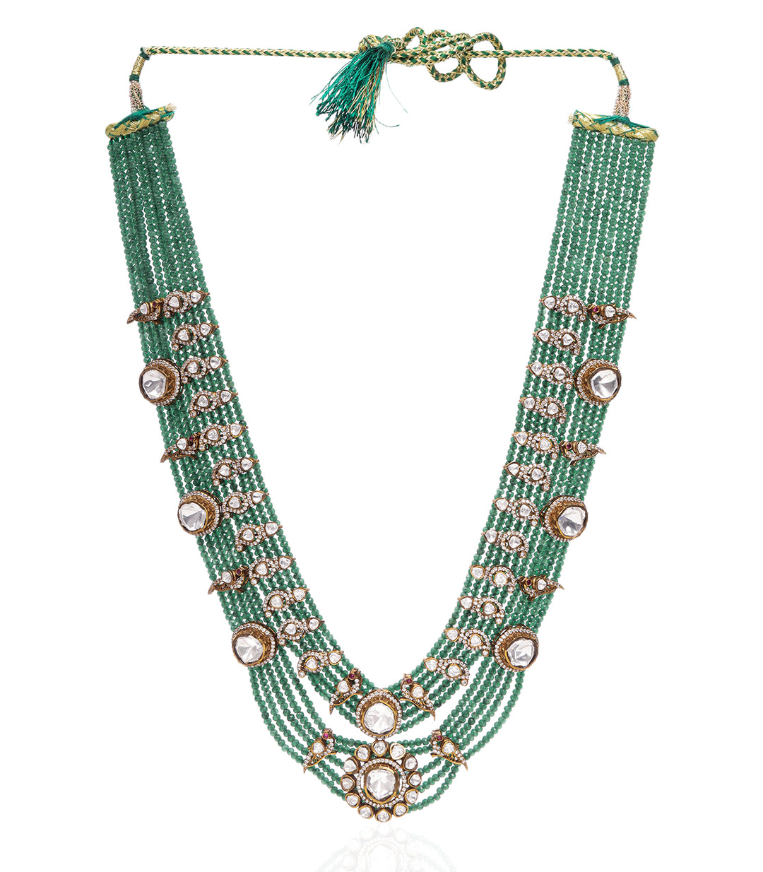 NIHARIKA GREEN POLKI GROOM NECKLACE