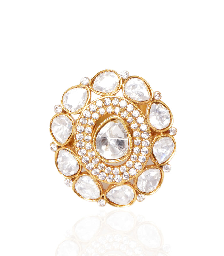 TALIKA GOLD PLATED MOISSANITE RING