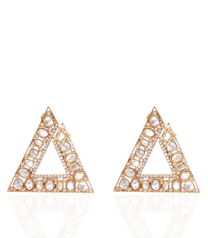 SHAKEELA GOLD PLATED MOISSANITE STUD