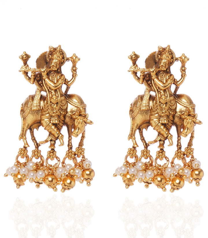 ARADHYA GOLD PLATED STATEMENT EARRING